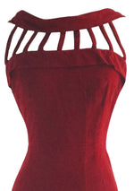 Vintage Early 1960s Red Velvet Birdcage Dress- New!