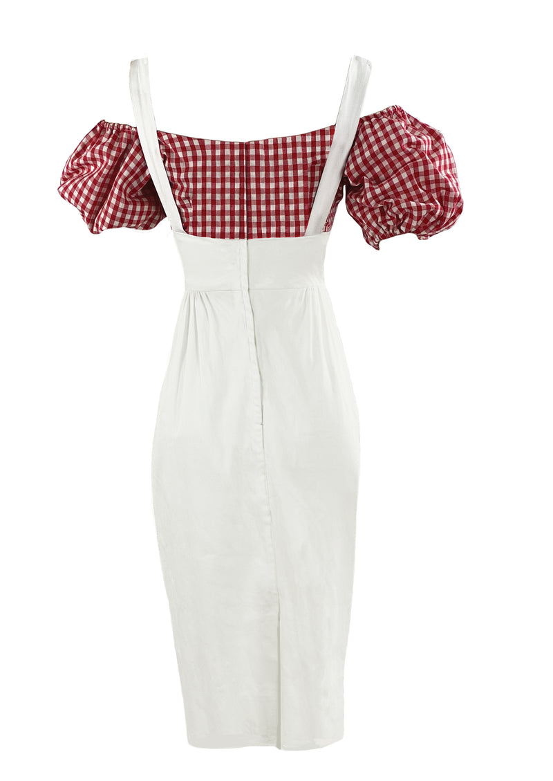 Late 1950s to Early 1960s Red & White Wiggle Dress - NEW!