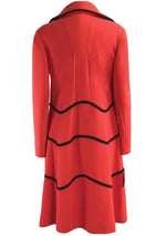 Vintage 1960s Designer Red and Black Ensemble- New!