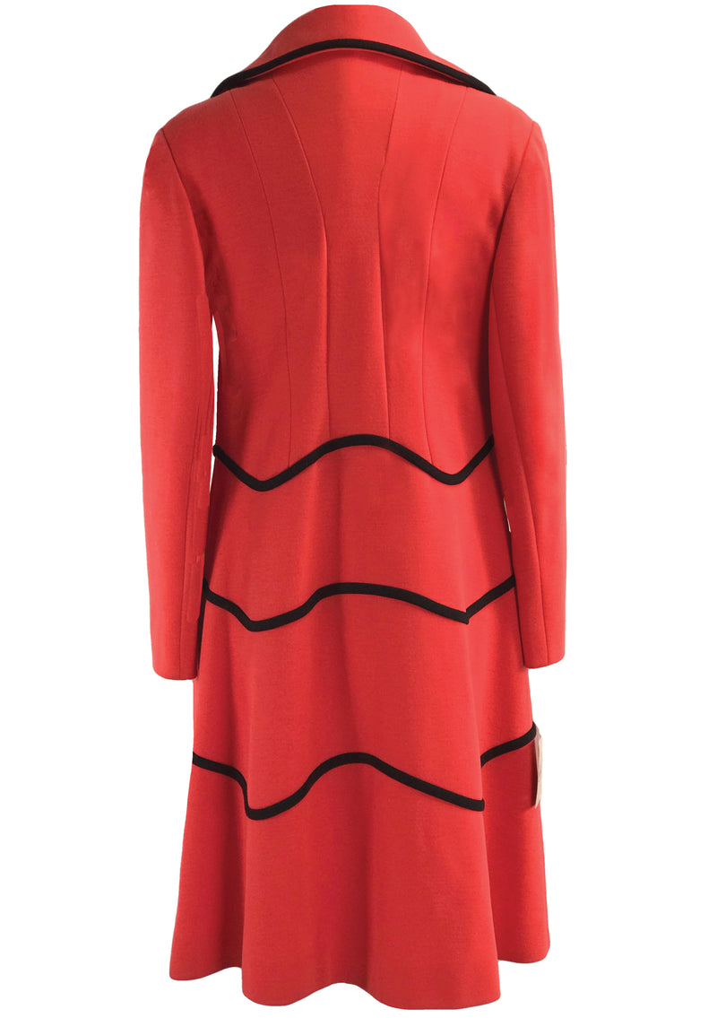 Vintage 1960s Designer Red and Black Ensemble- New!