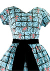 Vintage 1950s Australian Waratah Print Cotton Dress - New!