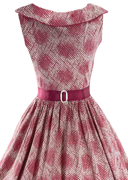 Vintage 1950s Pink Grid Pattern Cotton Dress- New! – Coutura Vintage