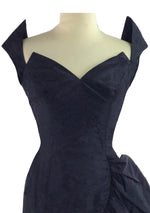 Vintage 1950s Black Draped Couture Cocktail Dress - New!