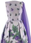 Early 1960s Purple Roses Overlay Dress New!