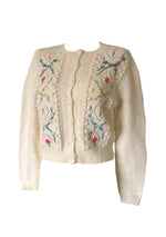 Vintage 1940s Embroidered Cream Cardigan  - New!