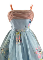 Late 1950s Early 1960s Hand Painted Party Dress Ensemble- New!