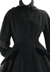 1950s Couture Lilli Ann Black Wool Princess Coat- New!