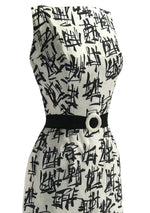 Lovely Early 1960s Asian Novelty Print Silk Dress- New!