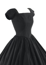 Vintage 1950s Black Cotton Jerry Gilden Dress - New!