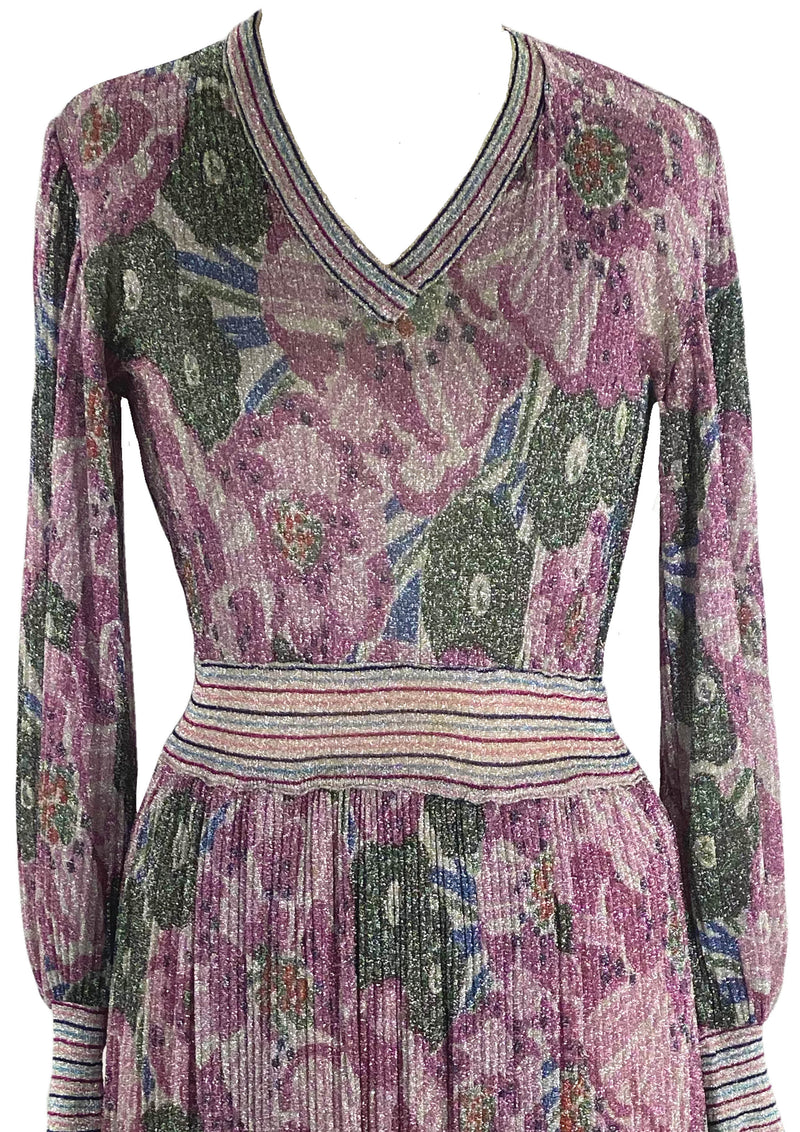 Rare 1970s Italian Designer Missoni Lurex Knit Dress - New!