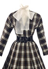 Late 1950s to Early 1960s Brown Plaid Cotton Dress- New!