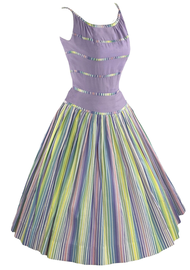 1950s Candy Stripe Designer Dress Ensemble- New!