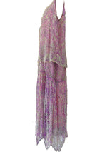 Outstanding 1920s Parisienne Purple Beaded Party Dress - New!