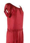 Vintage 1920s Red Beaded Chiffon Party Dress - New! (ON HOLD)