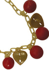 1940s Red Bakelite Cherries Necklace with Celluloid Chain- New! (ON HOLD)