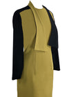 1960s Black and Mustard Dress and Vest Ensemble- New!