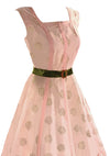 Vintage 1950s Shell Pink Medallion Dress- New!