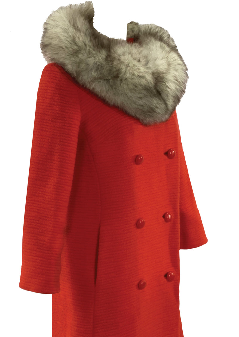 Vintage 1960s Tomato Red Wool Lilli Ann Coat - New!