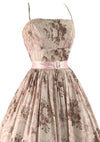 Vintage 1959s Pink Roses Scroll Cotton Sundress- New! (On Hold )