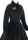 Sublime 1950s Lilli Ann Black Wool Princess Coat- New!