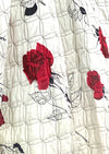 Vintage 1950s Red Rose Quilted Designer Skirt - NEW!