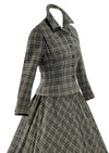 Vintage 1950s Charcoal Plaid Wool Suit- New!