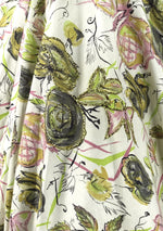 1950s Green Roses, Pink Butterflies & Glitter Skirt - New!