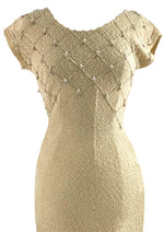 Vintage 1950s Cream Knit Sheath Dress - NEW!