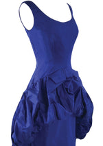 Vintage 1950s Royal Blue Silk Taffeta Cocktail Dress - New!