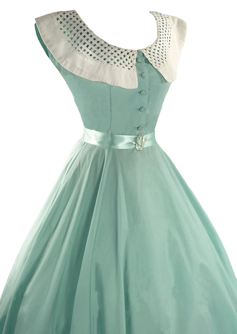 Vintage 50s to Early 60s Mint Green Cotton Dress- New! Coutura Vintage Vintage 50s to Early 60s Mint Green Cotton Dress- New! Coutura Vintage