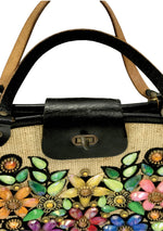 Vintage 1960s Edith Collins Jewelled Canvas Handbag - New!