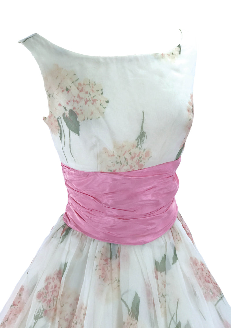 1950s Pink Hydrangeas Party Dress Ensemble - New! (Layby)