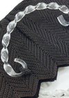 1940s Chocolate Crochet Handbag with Lucite Handles - New!