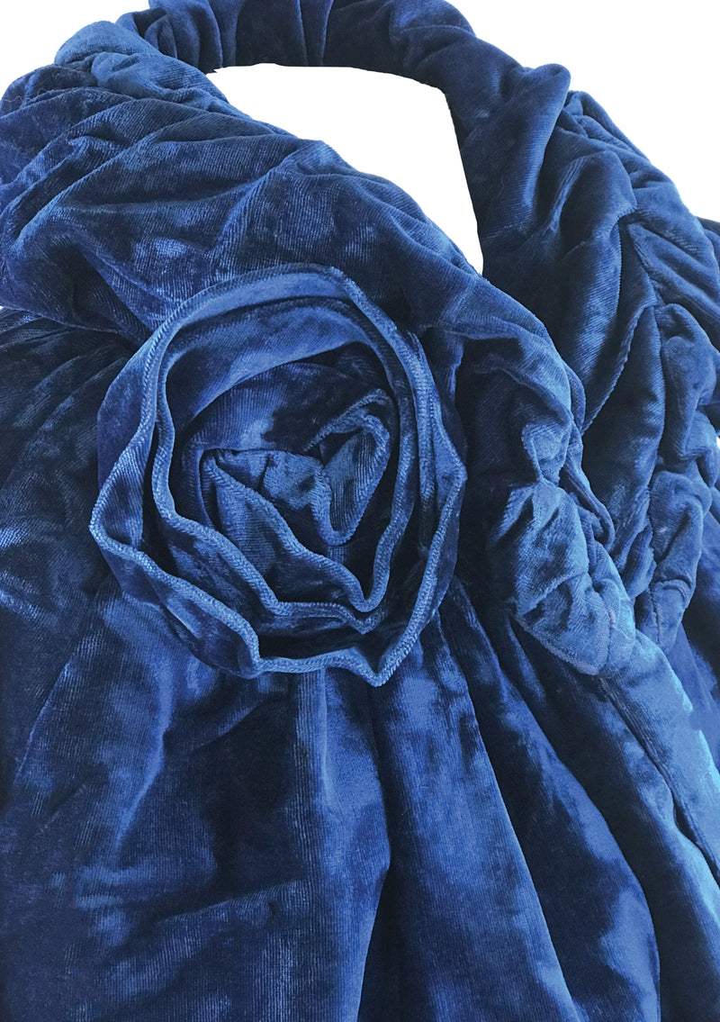 Vintage 1920s Sapphire Blue Velvet Cape - New!