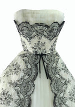 Vintage 1950s White & Black Lace & Tulle Party Dress - New!