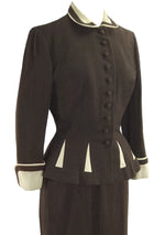 Spectacular 1950s Brown Wool Lilli Ann Suit - New!