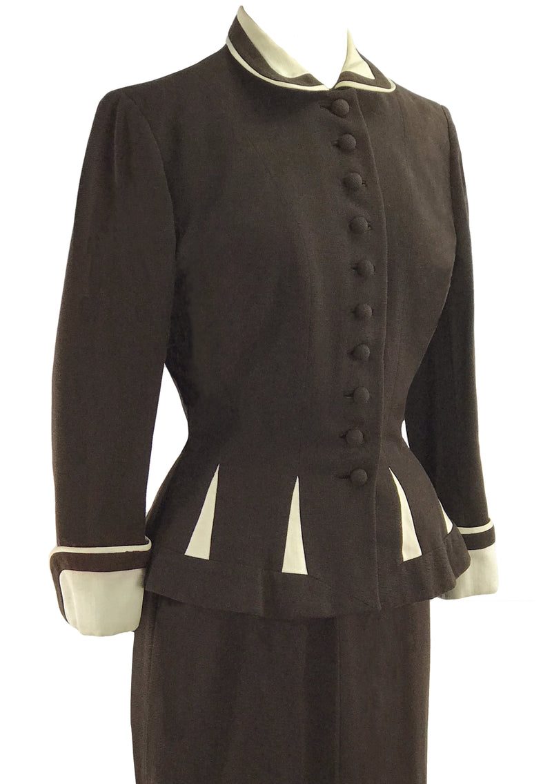 Spectacular 1950s Brown Wool Lilli Ann Suit - New!
