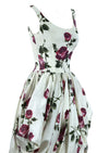 Stunning 1950s Sculptured Magenta Roses Cocktail Dress- New!