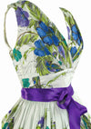 1950's Blue, Turquoise & Lilac Floral Print Cotton Dress - New!