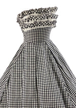 Early 1960s Black & White Gingham Cotton Dress - NEW!