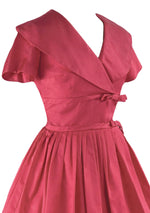 Late 1950s Early 1960s Cranberry Pink Day Dress - New!