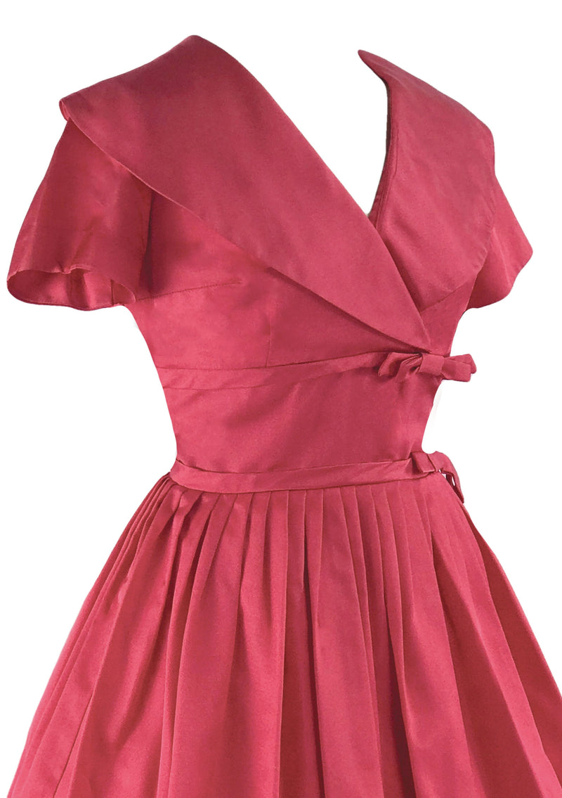 Late 1950s Early 1960s Cranberry Pink Day Dress - New!