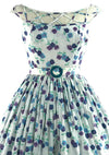 1950s Saba Jrs California Cotton Pansies Floral Dress- New!