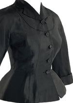 Vintage 1950s Black Silk Designer Jacket- New!