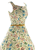 Vintage Late 1940s Field Flowers Rayon Dress- New! (ON HOLD)