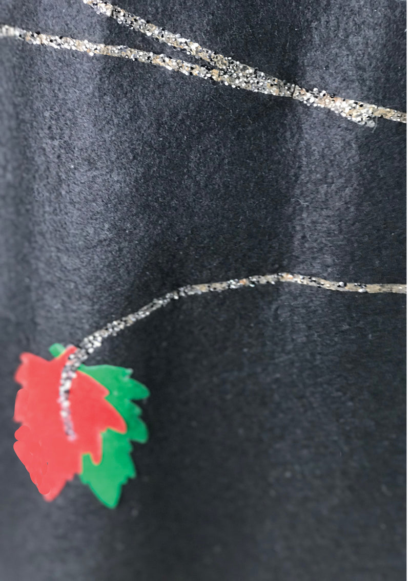 Vintage 1950s Black Felt 3D Applique Squirrel Skirt- New!