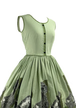 Rare Vintage 1950s Poodle Print Cotton Novelty Dress- New!