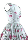 Vintage 1950s Pink Carnations Pique Dress - New!