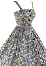 Late 1950s to Early 1960s Lilac Sprig Floral Sundress - NEW!