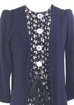 Vintage 1940s Blue Rayon Dress & Coat Ensemble - New!